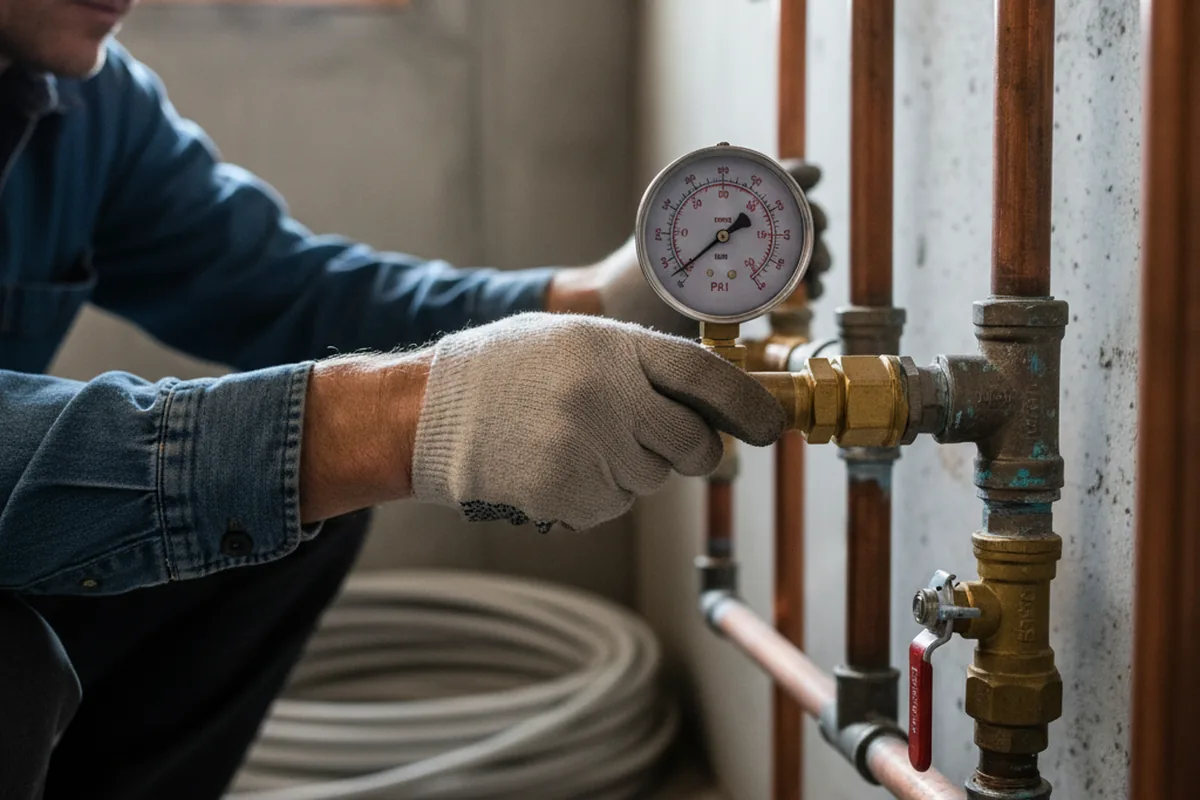Pressure testing a repaired line during Water Line Repair in Cottageville